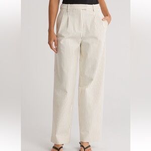New Rag & Bone Ivory Pinstripe Marianna Pont Straight Leg Pants